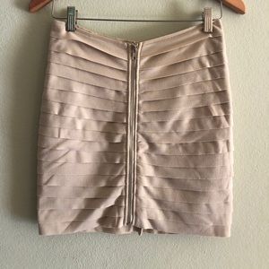 Audrey 3+1 cream zipper front skirt
